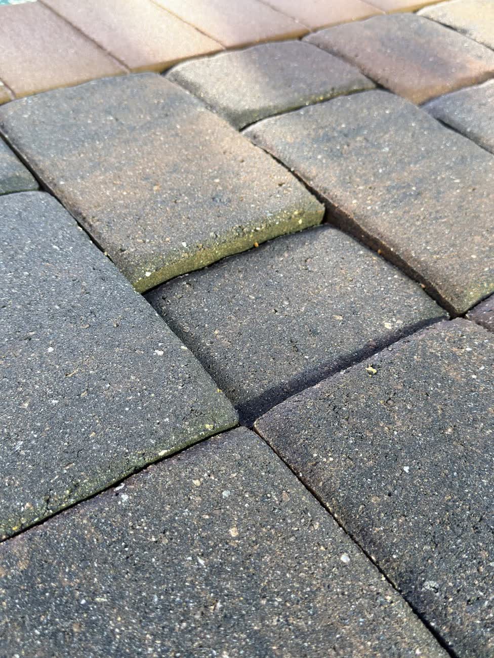Original worn, faded pavers