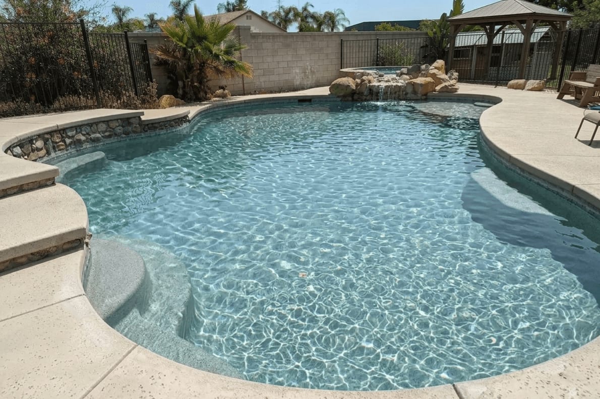 Pool after green-to-clean treatment