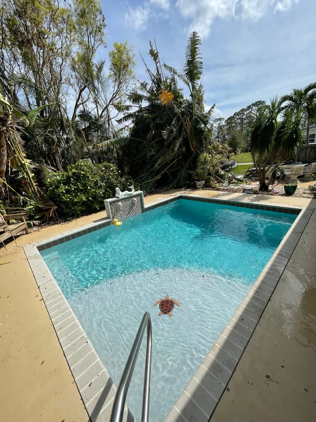 Pool after green-to-clean recovery